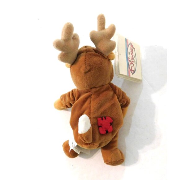 Disney Store Reindeer Pooh Mini Bean Bag Plush 8" 1999 With Tags - Picture 4 of 5